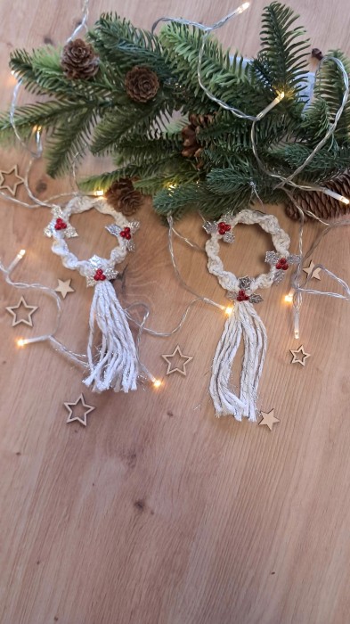 Wisząca ozdoba świąteczna ze sznurka 2 szt.