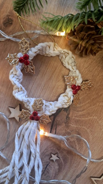 Wisząca ozdoba świąteczna ze sznurka 2 szt.