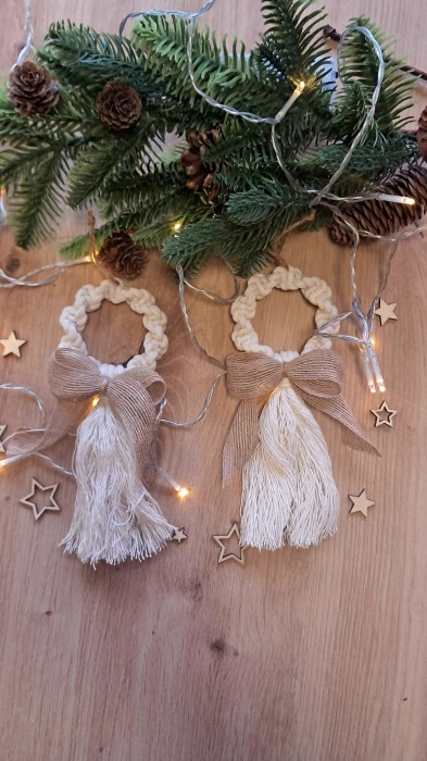 Wisząca ozdoba świąteczna ze sznurka 2 szt.