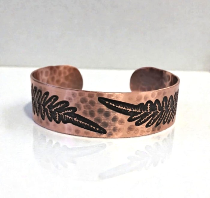 Bransoletka miedziana Kwiat Paproci