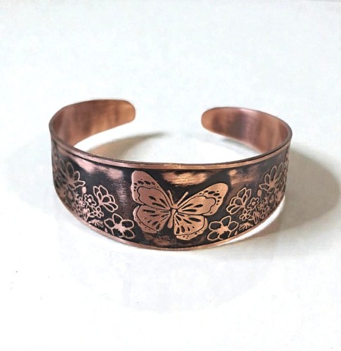 Bransoletka miedziana Motyl