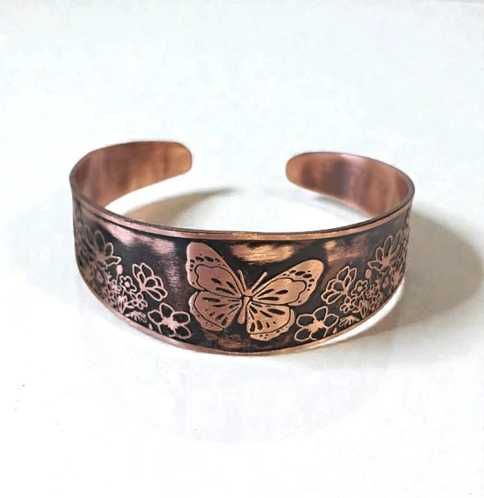 Bransoletka miedziana Motyl