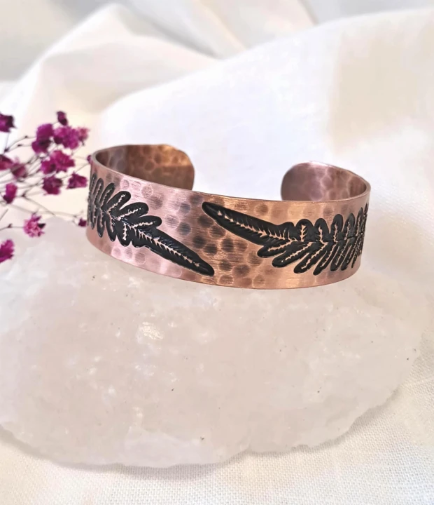 Bransoletka miedziana Kwiat Paproci