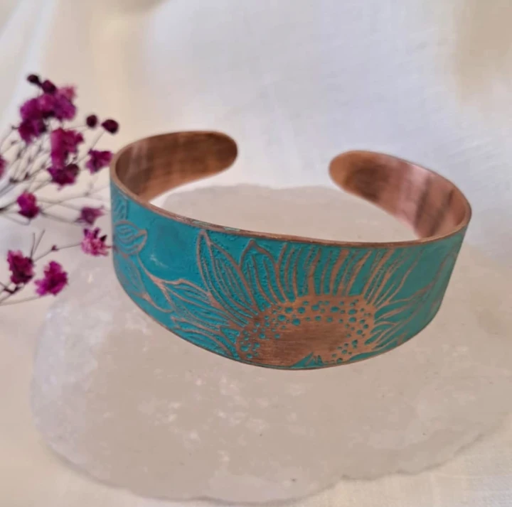 Bransoletka miedziana Słonecznik 1