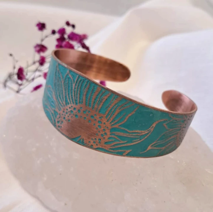 Bransoletka miedziana Słonecznik 1