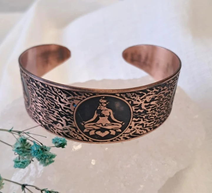 Bransoletka miedziana Kwiat Lotosu