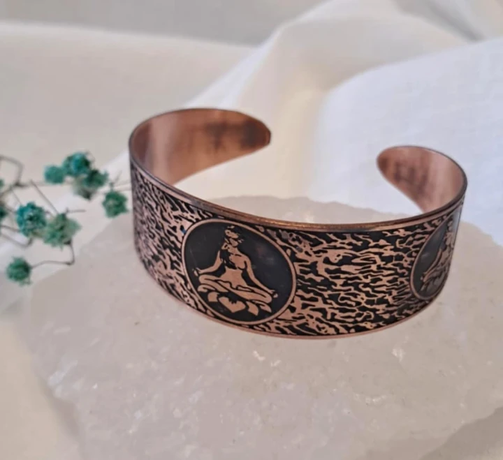 Bransoletka miedziana Kwiat Lotosu