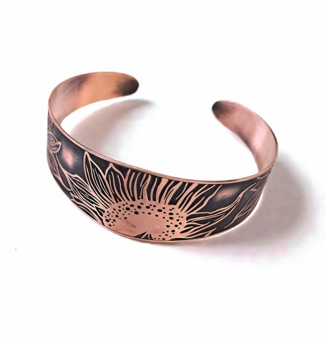Bransoletka miedziana Słonecznik 2