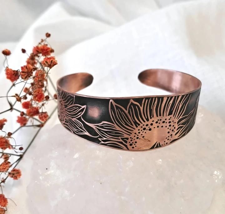 Bransoletka miedziana Słonecznik 2