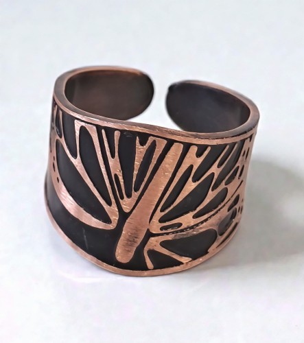 Pierścionek miedziany Ważka