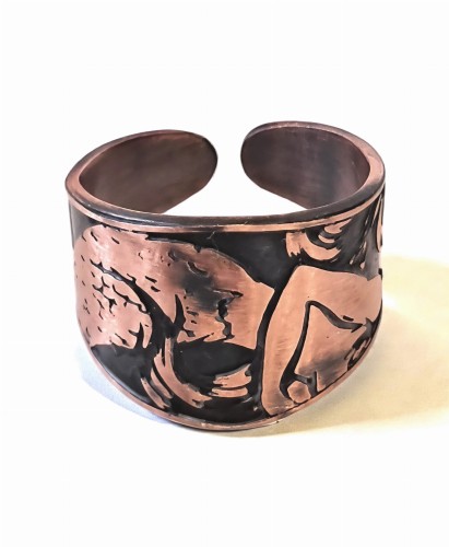 Pierścionek miedziany Syrena