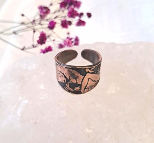 Pierścionek miedziany Syrena