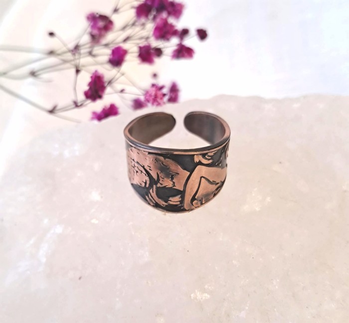 Pierścionek miedziany Syrena