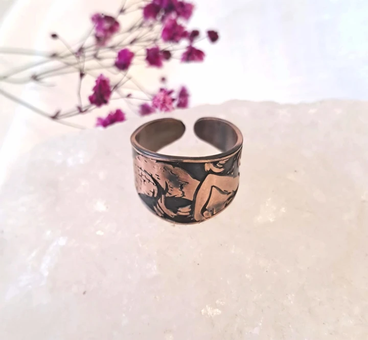 Pierścionek miedziany Syrena