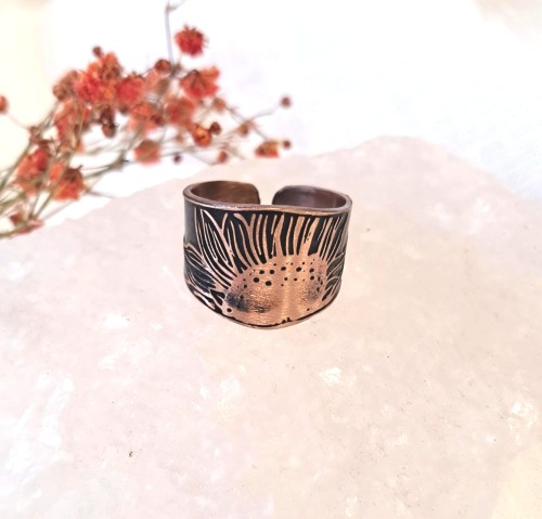 Pierścionek miedziany Słonecznik 2