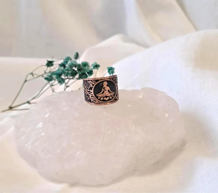 Pierścionek miedziany Kwiat Lotosu