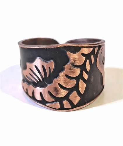 Pierścionek miedziany Konik Morski