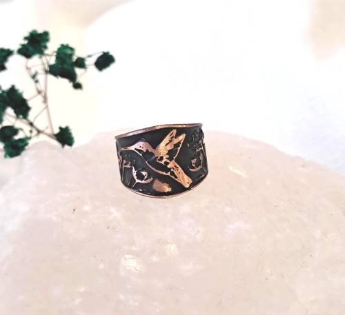 Pierścionek miedziany Koliber