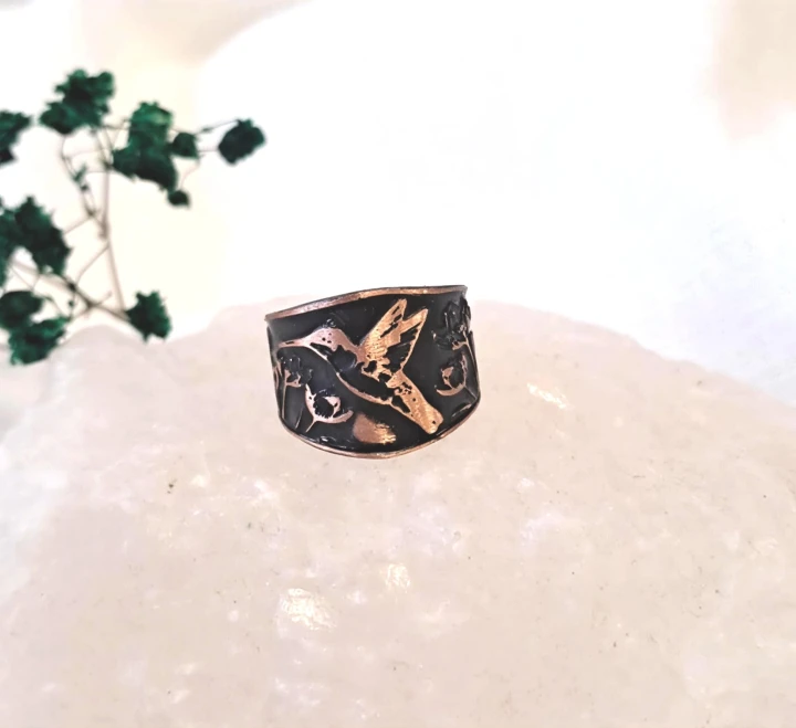 Pierścionek miedziany Koliber