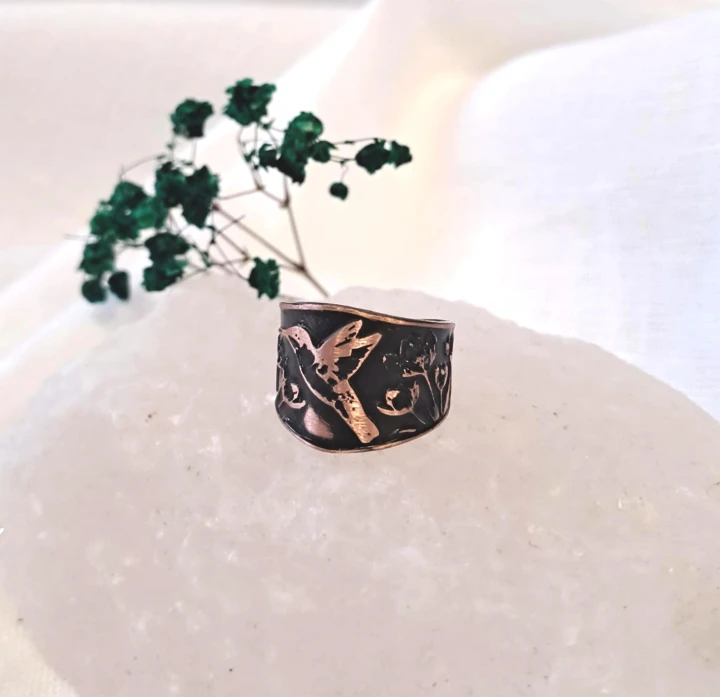 Pierścionek miedziany Koliber