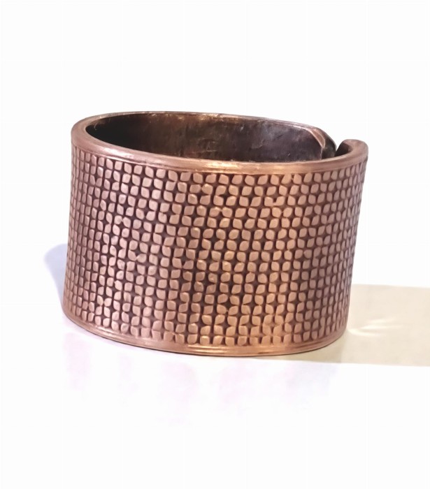 Pierścionek miedziany Siatka