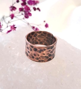 Pierścionek miedziany Plamki