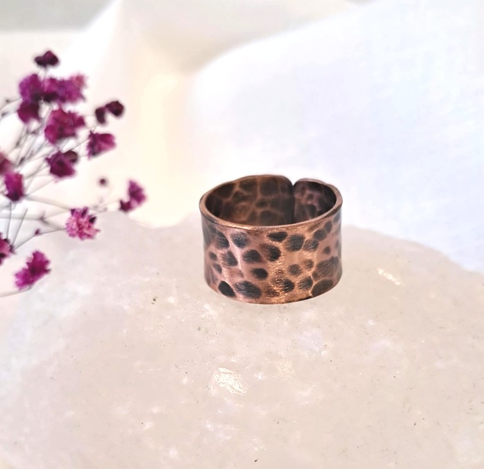 Pierścionek miedziany Plamki