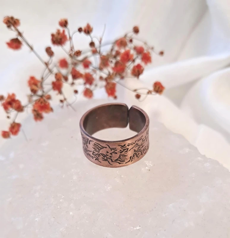 Pierścionek miedziany Wzory