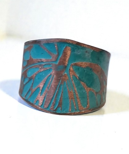 Pierścionek miedziany Ważka 1