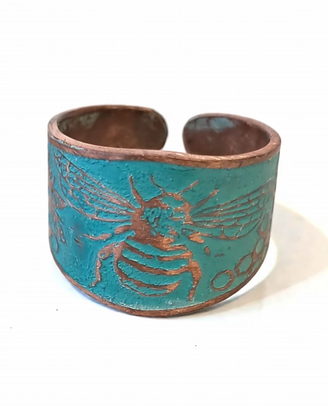 Pierścionek miedziany Owad