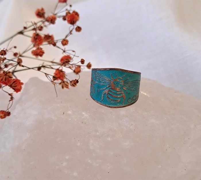 Pierścionek miedziany Owad