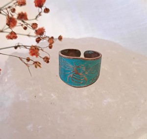 Pierścionek miedziany Owad