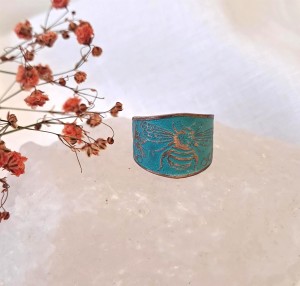 Pierścionek miedziany Owad