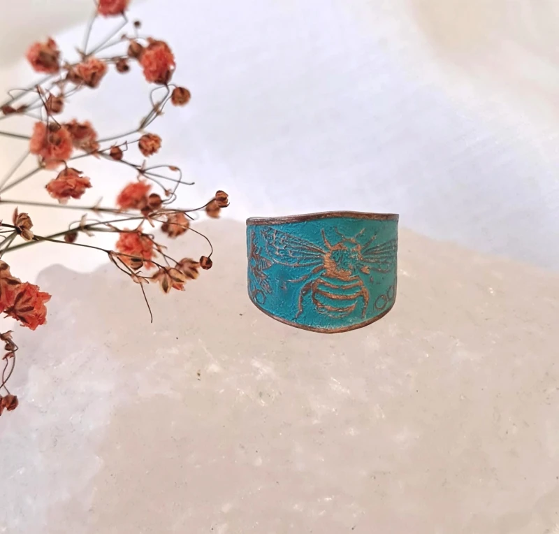 Pierścionek miedziany Owad