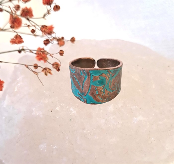 Pierścionek miedziany Żywioły