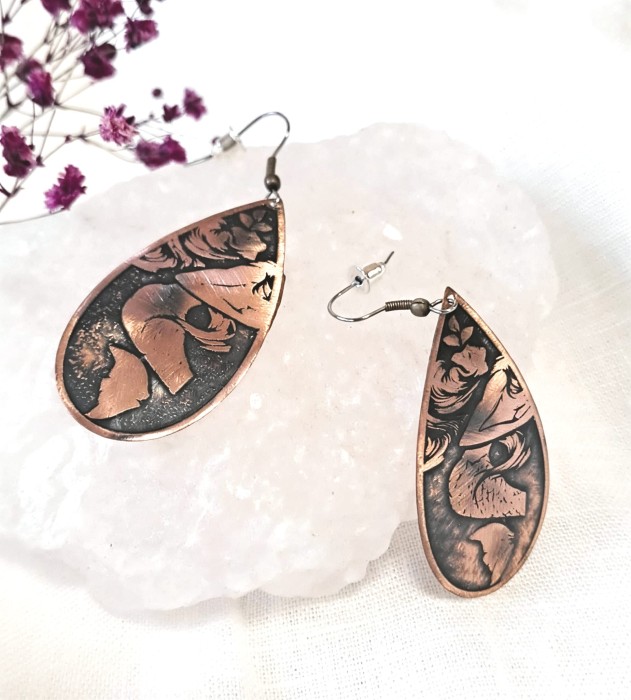 Kolczyki miedziane Syrena