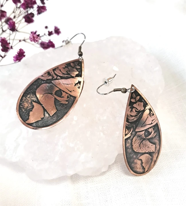 Kolczyki miedziane Syrena