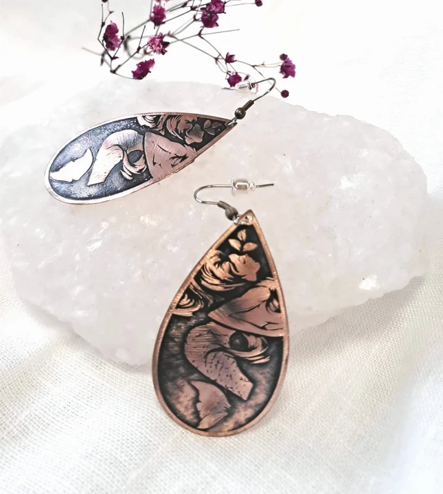 Kolczyki miedziane Syrena