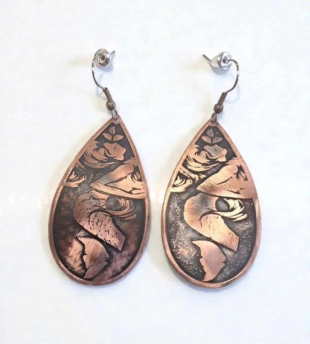 Kolczyki miedziane Syrena