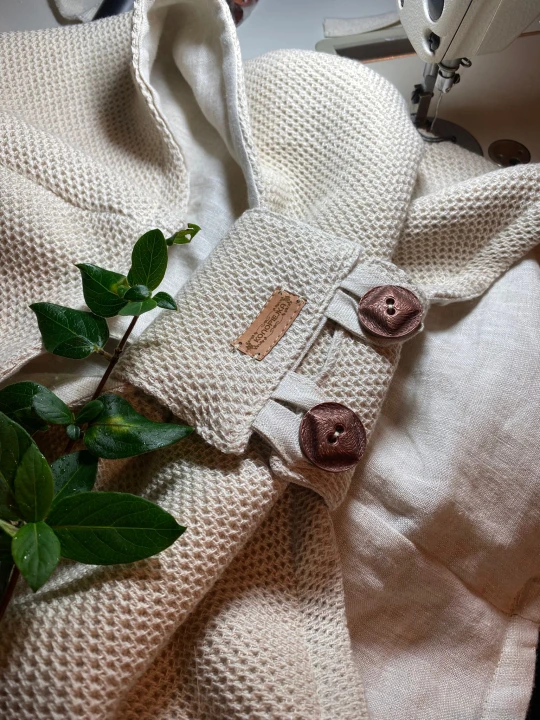 Lniano-bawełniana bacalava z lnianą podszewką