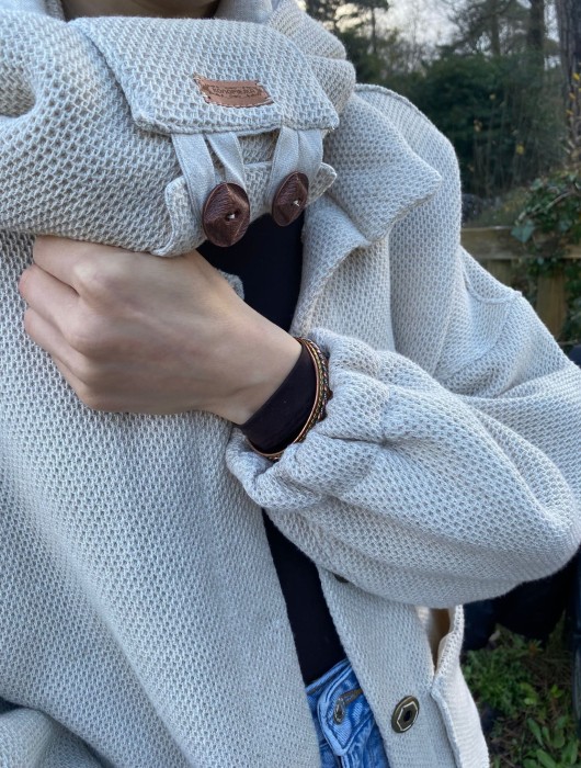 Lniano-bawełniana bacalava z lnianą podszewką