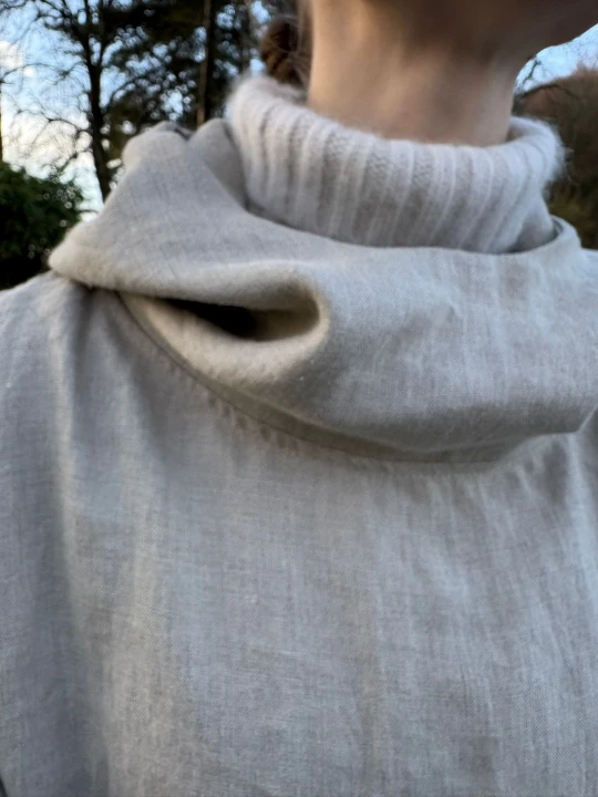 Lniana tunika z kapturem