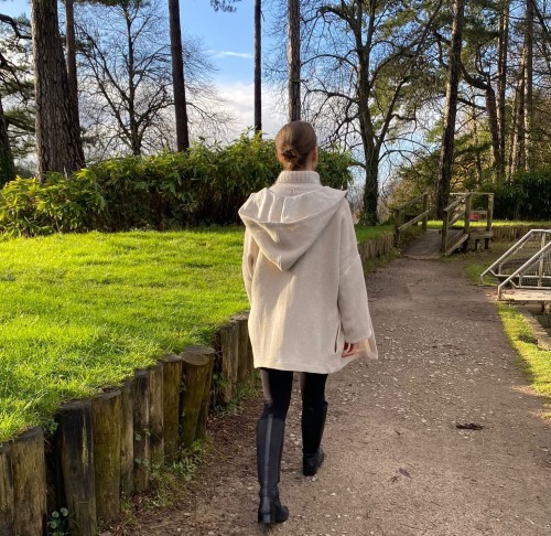 Lniano bawełniany kardigan z kapturem