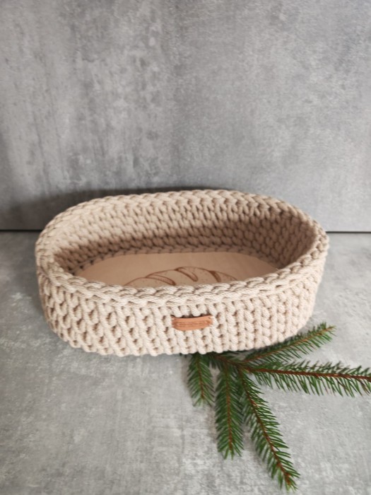 Pojemnik/ chlebak na pieczywo ze sznurka, rękodzieło