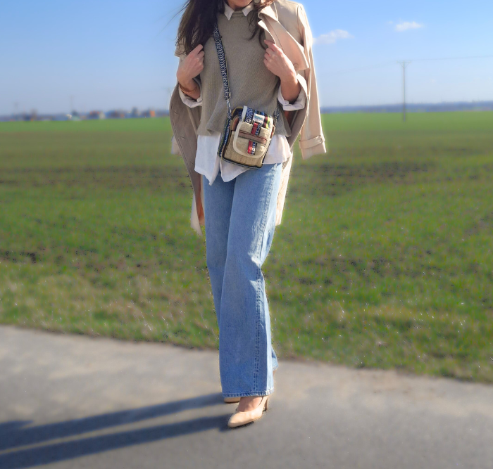 Sweter damski, Bluza - LEN 100%, naturalny S/M