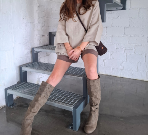 Bluza lniana z gumką - rozmiar uniwersalny, LEN 100%