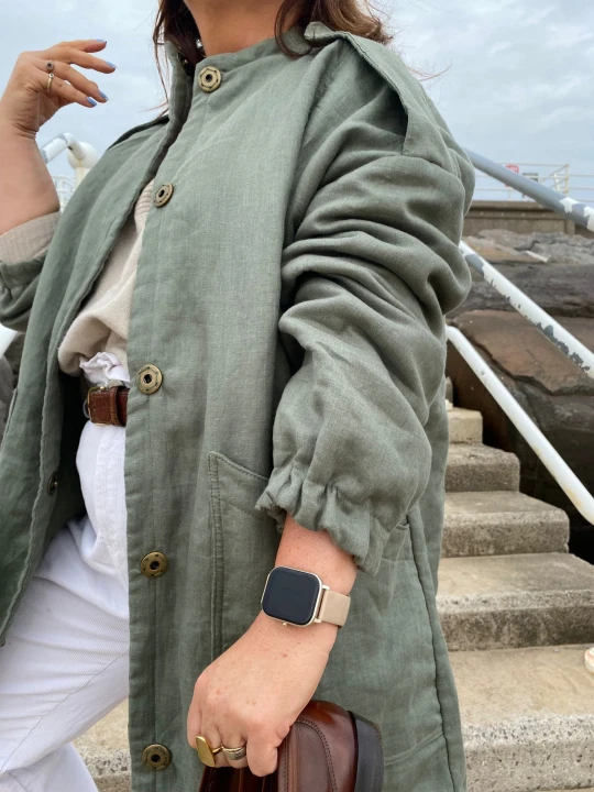 KURTKA LNIANA OCIEPLANA z bawełnianym wypełnieniem, rozmiar UNIWERSALNY