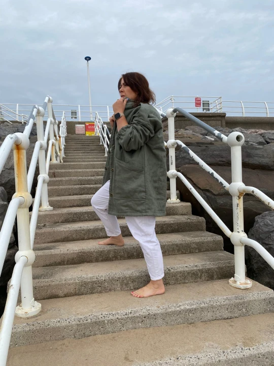 KURTKA LNIANA OCIEPLANA z bawełnianym wypełnieniem, rozmiar UNIWERSALNY