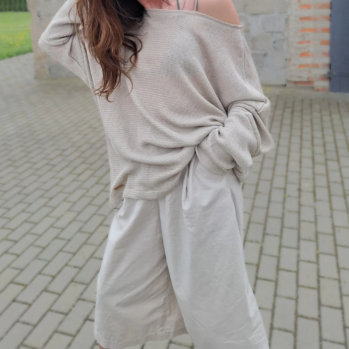 Bluzka, Sweterek lniany damski NIETOPERZ - rozmiar uniwersalny