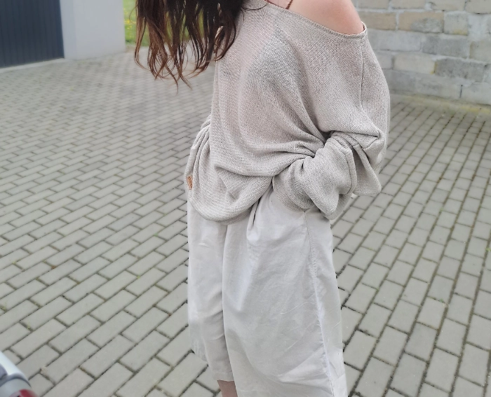 Bluzka, Sweterek lniany damski NIETOPERZ - rozmiar uniwersalny